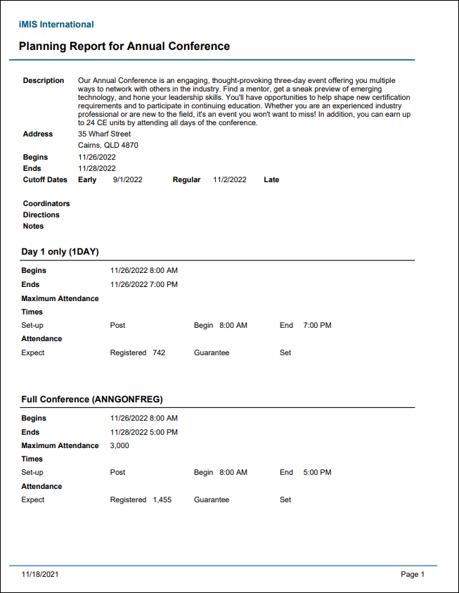 The planning report.
